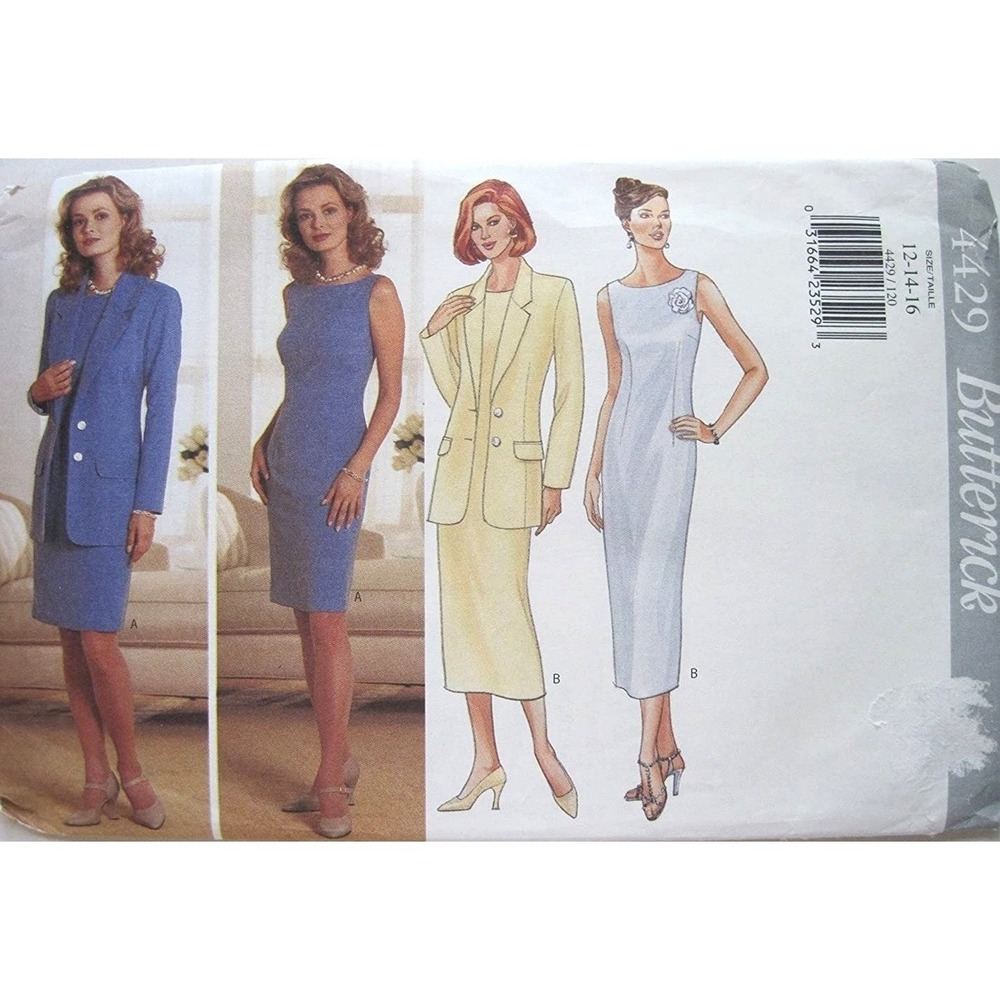 Butterick Sewing Pattern‎ 4429 Jacket & Dress Misses Size 12-16